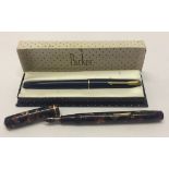 A Conway Stewart No286 fountain pen in pink brown marble colour with 14ct gold nib, together with