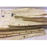 A quantity of approx 25 indentures and documents dating from the 1700 & 1800s.