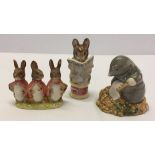 3 Beswick Beatrix Potter figurines: The Tailor of Gloucester, Giddory Diggory Delvet and Hopsy,