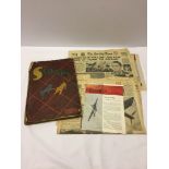 A c1936-38 military scrapbook together with some original 1950 newspapers with military subjects.