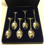 A boxed set of 6 silver plated Falklands War commemorative spoons.