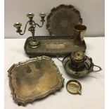 A quantity of silver plated items to include Walker & Hall serving tray.