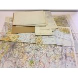 A folder of c1940-70s War Office / Air Ministry ordinance survey maps and other maps.