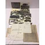 A collection of WW2 photographs and other documents, many relating to RAF mobile signals unit 5473