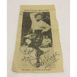 A signed black & white Newspaper cutting from The Daily Mail March 22 1979 of Bob Hope in a kilt.