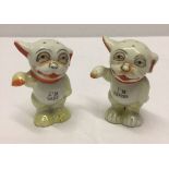 A Bonzo the Dog cruet set c1920-30s.