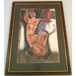 'Caryatid after Modigliani' acrylic, unsigned 42 x 29cm F&G