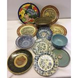 A quantity of mixed ceramic items to include 2 Meissen blue onion pattern plates.