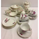 A quantity of china teaware to include Colclough & Royal Vale with Pink Rose pattern.