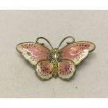 A Norwegian silver gilt and enamel butterfly brooch by Hroar Prydz. Approx 3.5cm wide