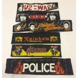 7 fabric patches dating from the 1980s for music artists to include Rainbow, Michael Jackson & U2.