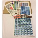 A folder of 1960-70s British stamps, half sheets and part sheets to include 1969 Concorde, Charles