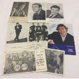 A quantity of signed black & white photographs of recording artists to include Billy Fury.