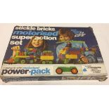 Vintage boxed Denys Fisher Stickle Bricks Motorised Power Set.