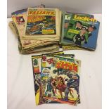 A collection of mixed comics from 1970s to include Marvel, Victory and Look-In.