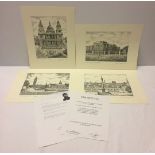 A set of 4 black & white Ltd edition prints depicting London landmarks. Signed by the Artist,