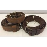 3 long leather trunk belts/straps.