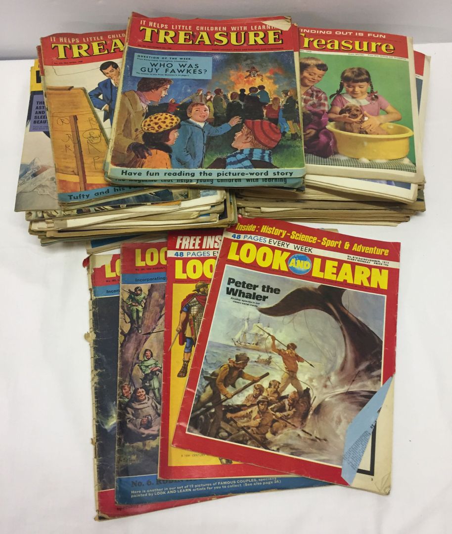 A collection of Treasure and Look & Learn educational comics 1960s-70s.