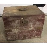 A small pine tool box with contents. Approx 45 x 34cm.