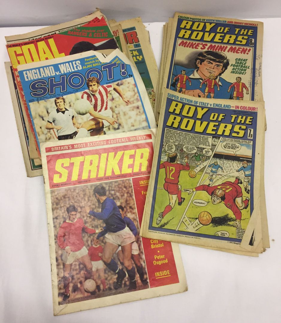 A collection of football comics to include Shoot, Roy of the Rovers and Striker - 1970s.