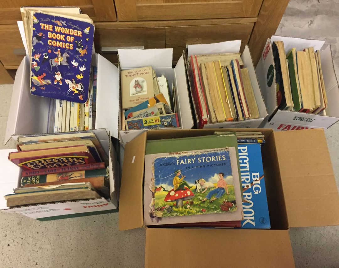 6 boxes of vintage childrens books to include Beatrix Potter and Enid Blyton.