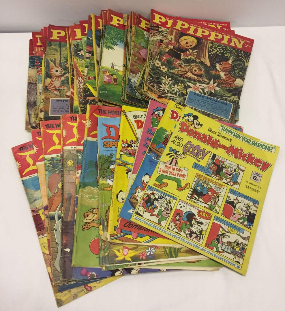 100 1960's Pippin comics together with a small collection of 1970s Disney comics.