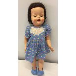 1960s hard plastic 'Roddy' walking doll in original dress and shoes. Needs re-stringing and slight