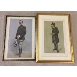 2 framed & glazed Vanity Fair prints: 1) The Duke of Aosta, and 2) Sir Henry Hoyle-Howarth. 39 x