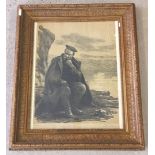 A gilt framed Russian etching signed & dated 1921.