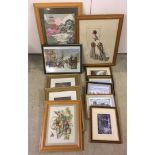 A quantity of assorted framed & glazed pictures, prints and embroideries.