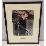 A framed & glazed signed colour photo of Patrick McGoohan as The Prisoner complete with CoA. Size