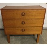 A modern 3 drawer chest of drawers 60cm wide x 60.5cm tall.
