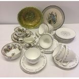A box of china & ceramics to include Royal Worcester 'Bridal Lace' part tea set and vintage