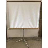 A large fold out projector screen.