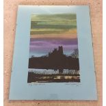 A framed & glazed hand painted print of Ely Cathedral by Kate Millard dated 1993.