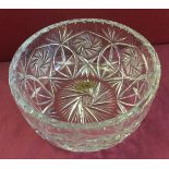 A cut lead crystal bowl by Julia, Polish glass.