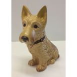 A large Sylvac biscuit coloured terrier dog sitting, model # 1207