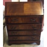 A modern solid wood bureau with 4 drawers. Approx 77 x 101cm (with key).
