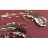 A Val St Lambert Crystal Flintlock dueling pistol.