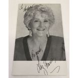 A signed black & white picture postcard of Liz Fraser, Carry On actress.