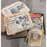 A large quantity of vintage newspapers and scrapbooks relating to the Royal family.