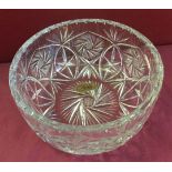 A cut lead crystal bowl by Julia, Polish glass.