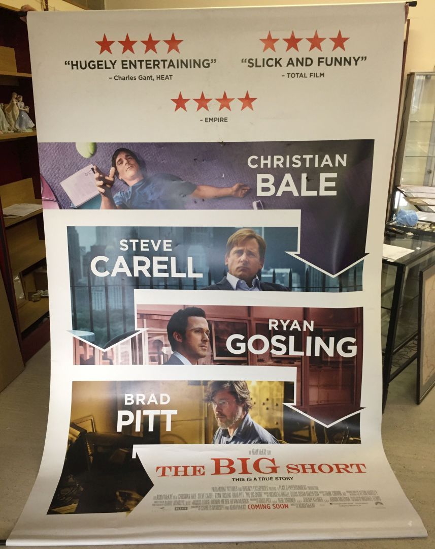 A very large double sided film poster 'The Big Short' Brad Pitt, Christian Bale, Ryan Gosling and