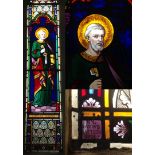 Antique stained glass window – ‘St. Peter’ c1874 by Bazin & Latteux (Latteux-Bazin Maitres