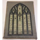 TW Camm Studios watercolour, large design for church windows. Size 35cm x 22cm. Slight water