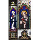 Antique stained glass window – ‘St. Catherine of Siena’ c1874 by Bazin & Latteux (Latteux-Bazin