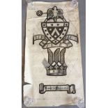 Pencil & Watercolour Cartoon of Coat of Arms with Crown and Dove. 'Sarah de Exeter, 1282-4'.