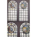 Large watercolour - 2 window design depicting events in the life of John Wesley, to include being