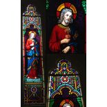 Antique stained glass window – ‘Christ’ c1874 by Bazin & Latteux (Latteux-Bazin Maitres Verriers).