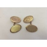 A pair of 9ct gold gents cufflinks. Monogram JDL, weight approx 8.5g.